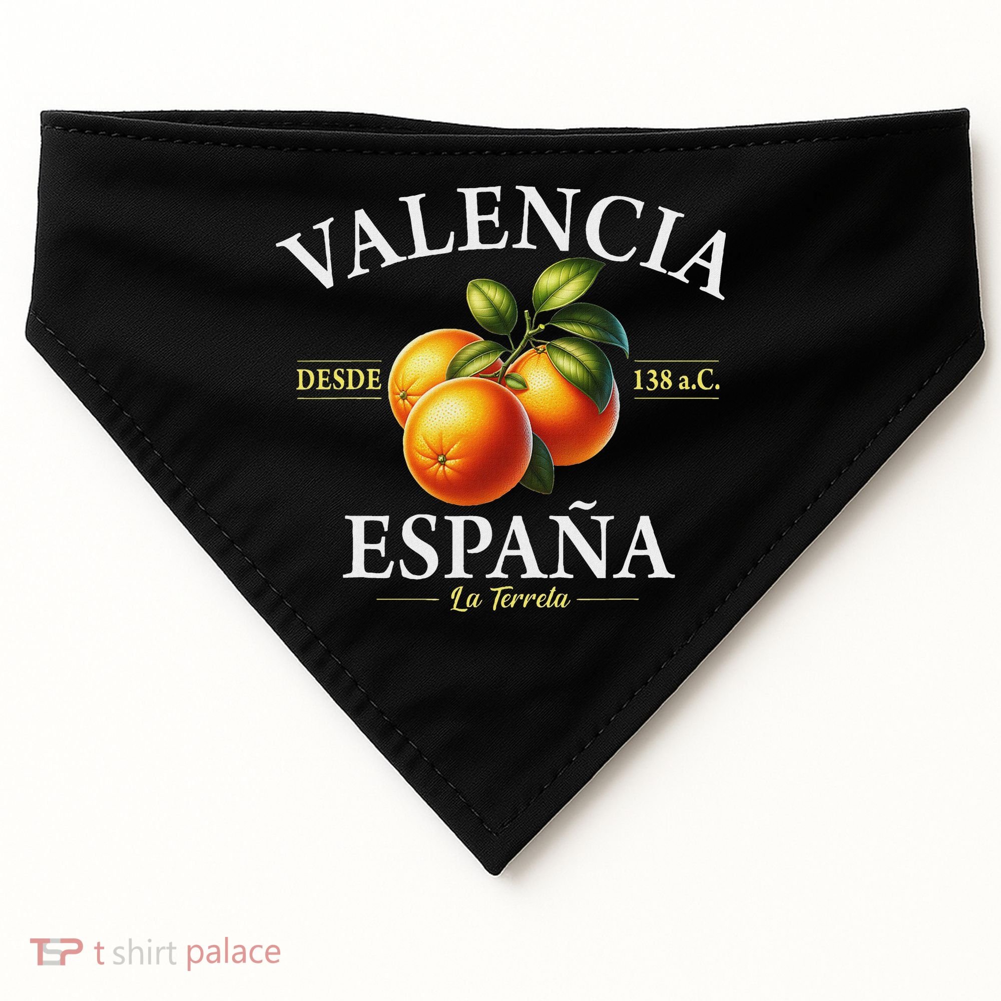 Valencia Spain La Terreta Oranges Since 138 Bc USA-Made Doggie Bandana