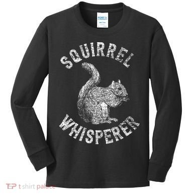 Vintage Squirrel Lover Squirrel Whisperer Kids Long Sleeve Shirt