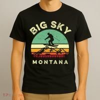 Vintage Skiing Lover Big Sky Montana Gift For Skier T-Shirt thumb 3