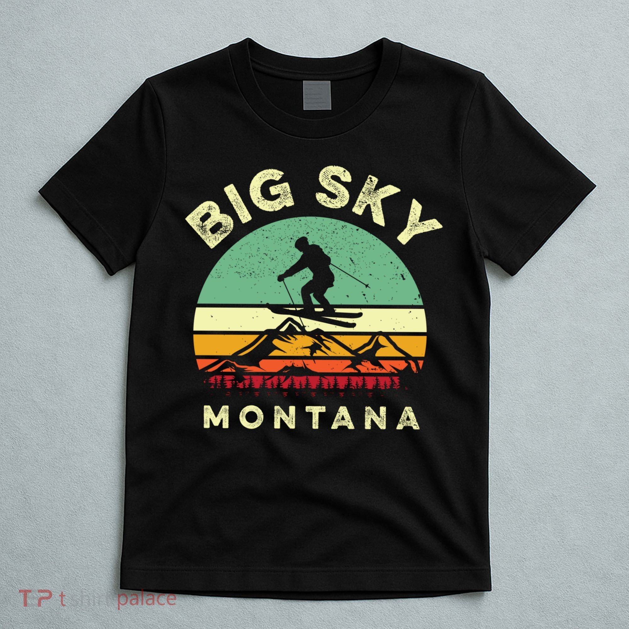 Vintage Skiing Lover Big Sky Montana Gift For Skier T-Shirt