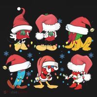 Vintage Santa Mouse And Friends Christmas T-Shirt thumb 7