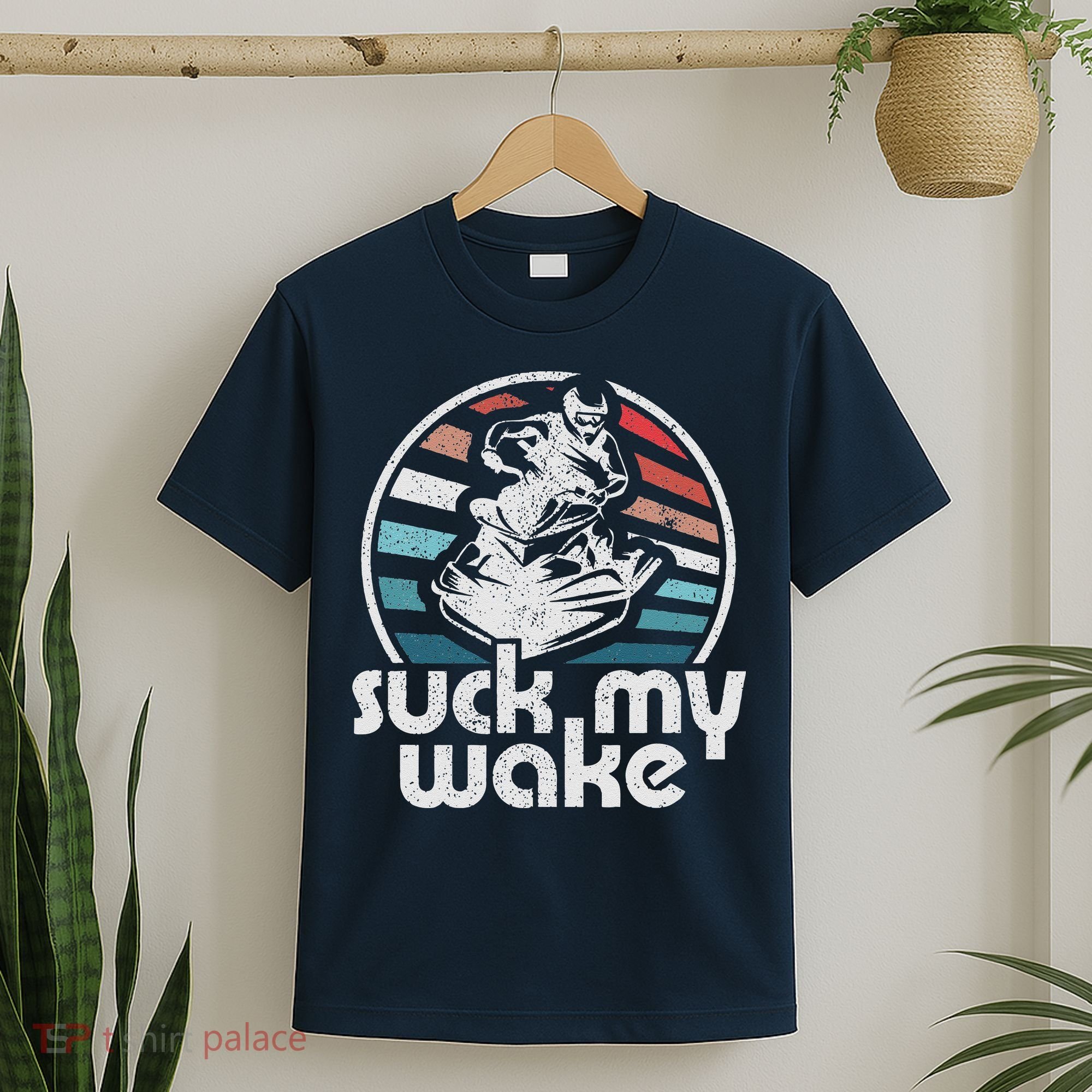 Vintage Suck My Wake Jet Ski Retro 70s Funny Jet Skiing T-Shirt
