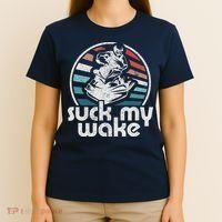 Vintage Suck My Wake Jet Ski Retro 70s Funny Jet Skiing T-Shirt thumb 4