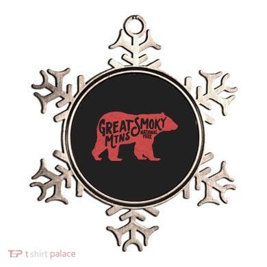 Vintage Smoky Mountains Retro Black Bear Typography Gift Ornament