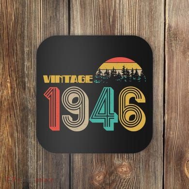 Vintage Sun Nature Wilderness 1946 80th Birthday Coaster