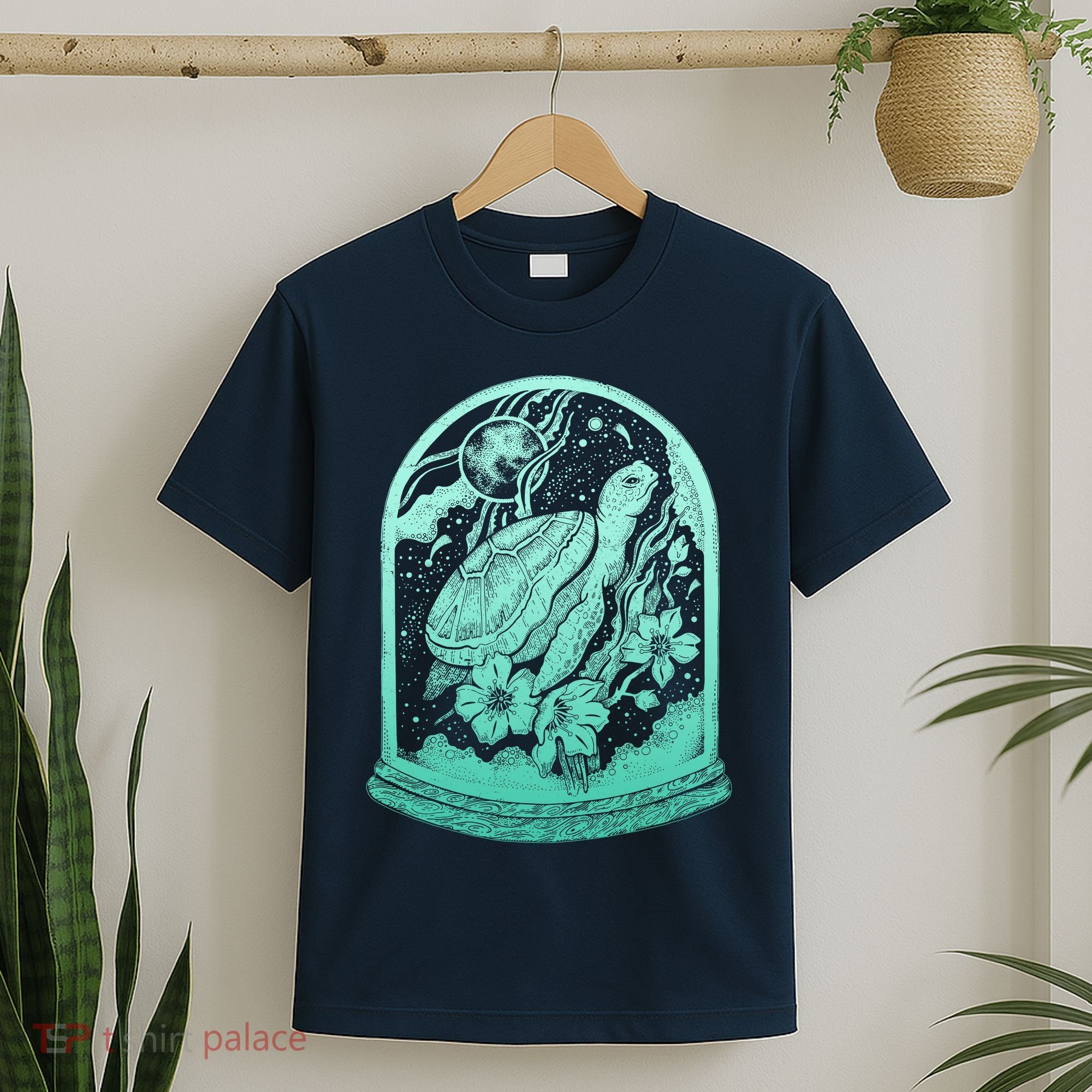 VIntage Sea Ocean Turtle Galaxy Terrarium T-Shirt