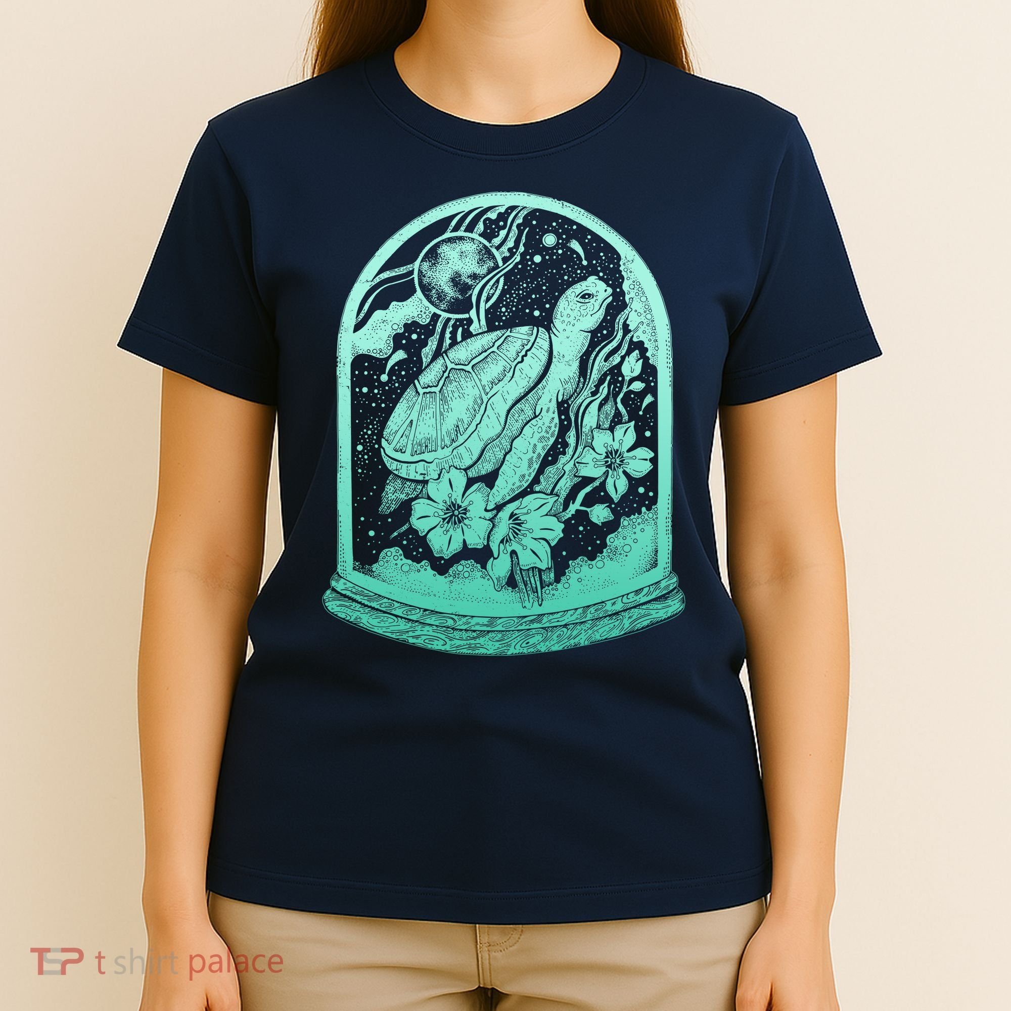 VIntage Sea Ocean Turtle Galaxy Terrarium T-Shirt