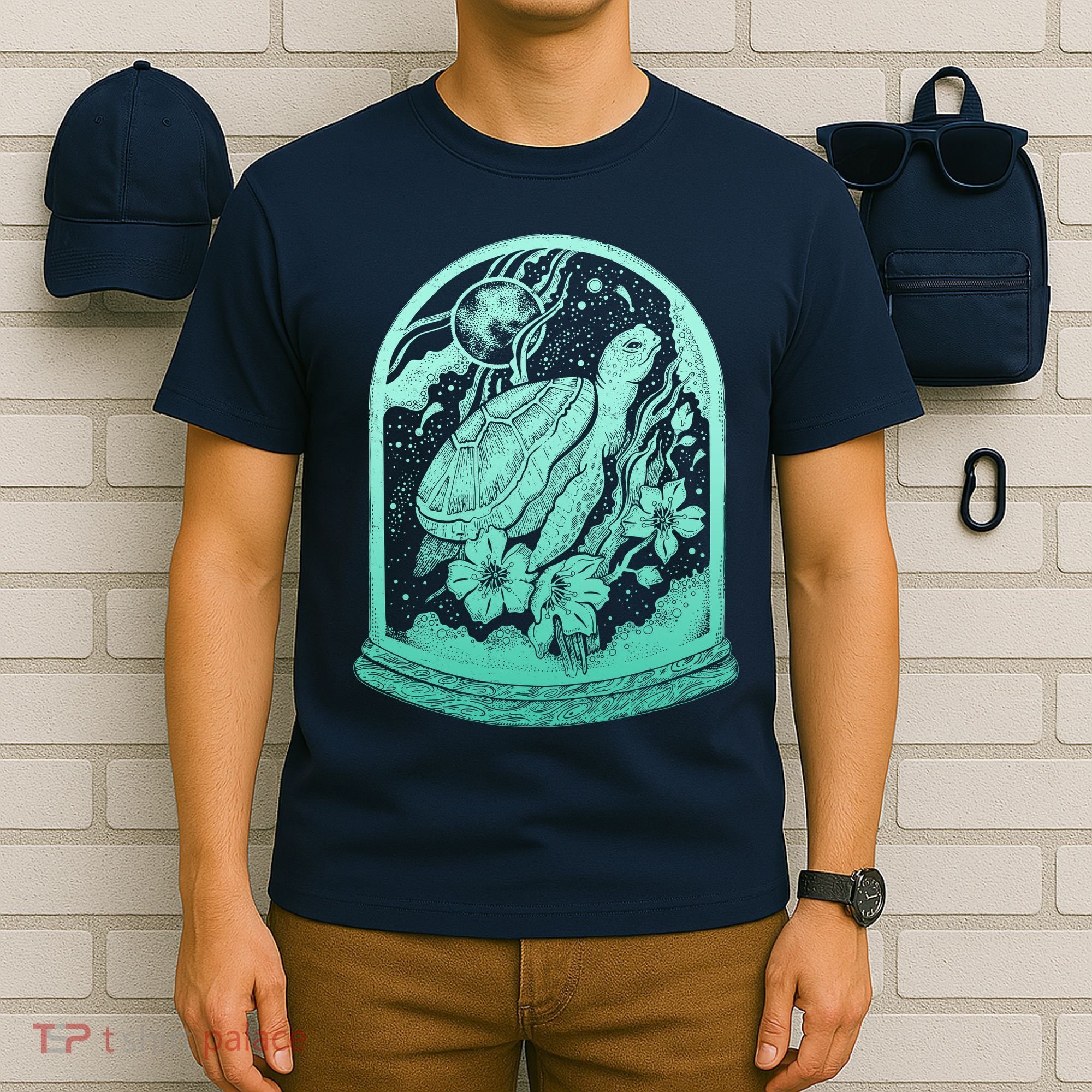 VIntage Sea Ocean Turtle Galaxy Terrarium T-Shirt