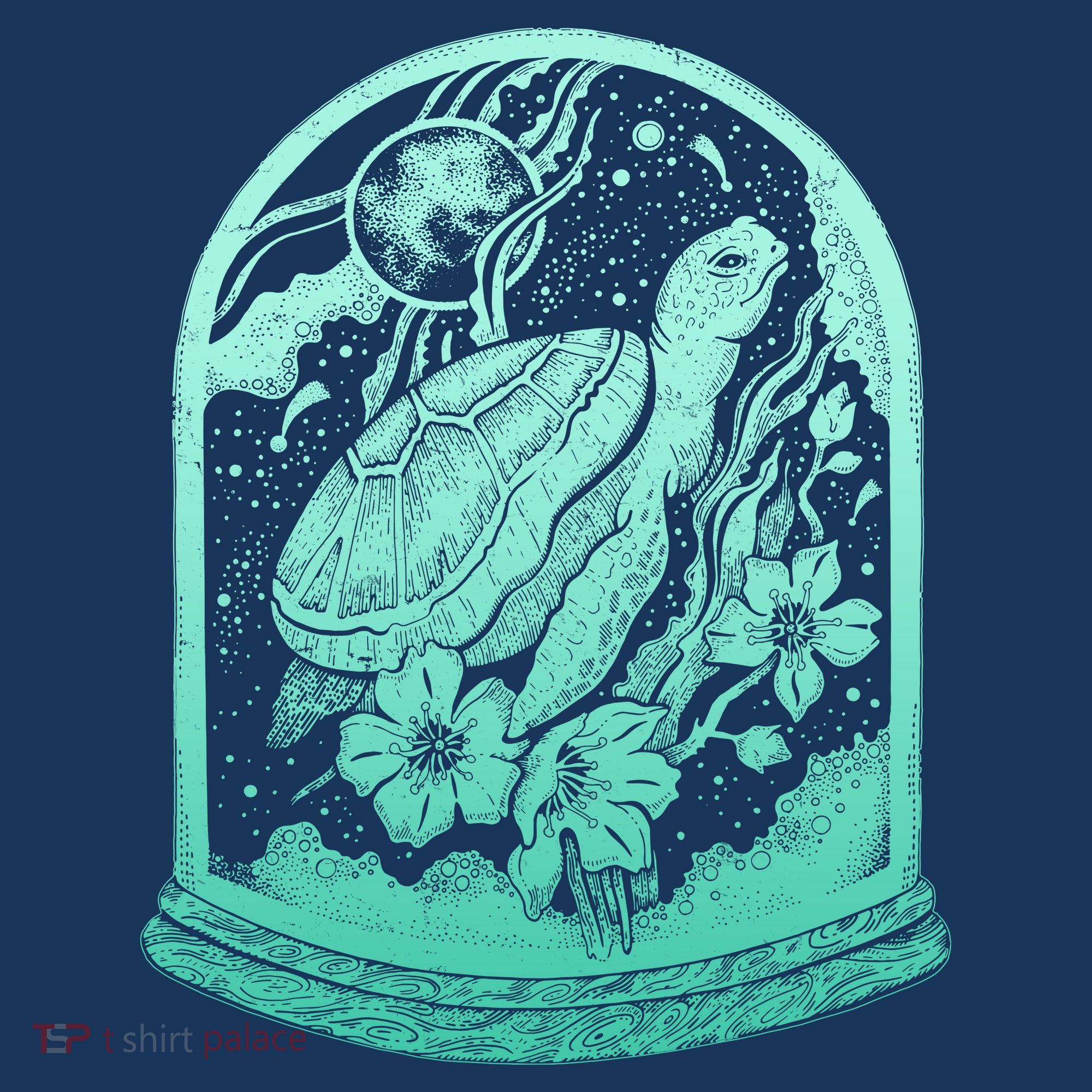 VIntage Sea Ocean Turtle Galaxy Terrarium T-Shirt
