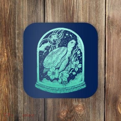 VIntage Sea Ocean Turtle Galaxy Terrarium Coaster