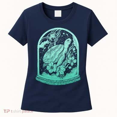 VIntage Sea Ocean Turtle Galaxy Terrarium Women's T-Shirt