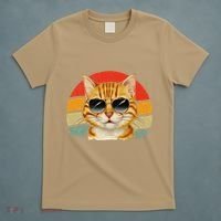 Vintage Style Orange Tabby Cat Wearing Sunglasses T-Shirt thumb 5