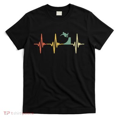 Vintage Skateboarding Ollie Retro Heartbeat Skateboarder T-Shirt
