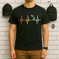 Vintage Skateboarding Ollie Retro Heartbeat Skateboarder T-Shirt thumb 6