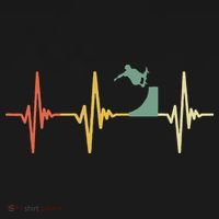 Vintage Skateboarding Ollie Retro Heartbeat Skateboarder T-Shirt thumb 7