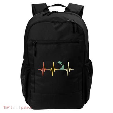 Vintage Skateboarding Ollie Retro Heartbeat Skateboarder Backpack