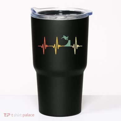 Vintage Skateboarding Ollie Retro Heartbeat Skateboarder Tumbler