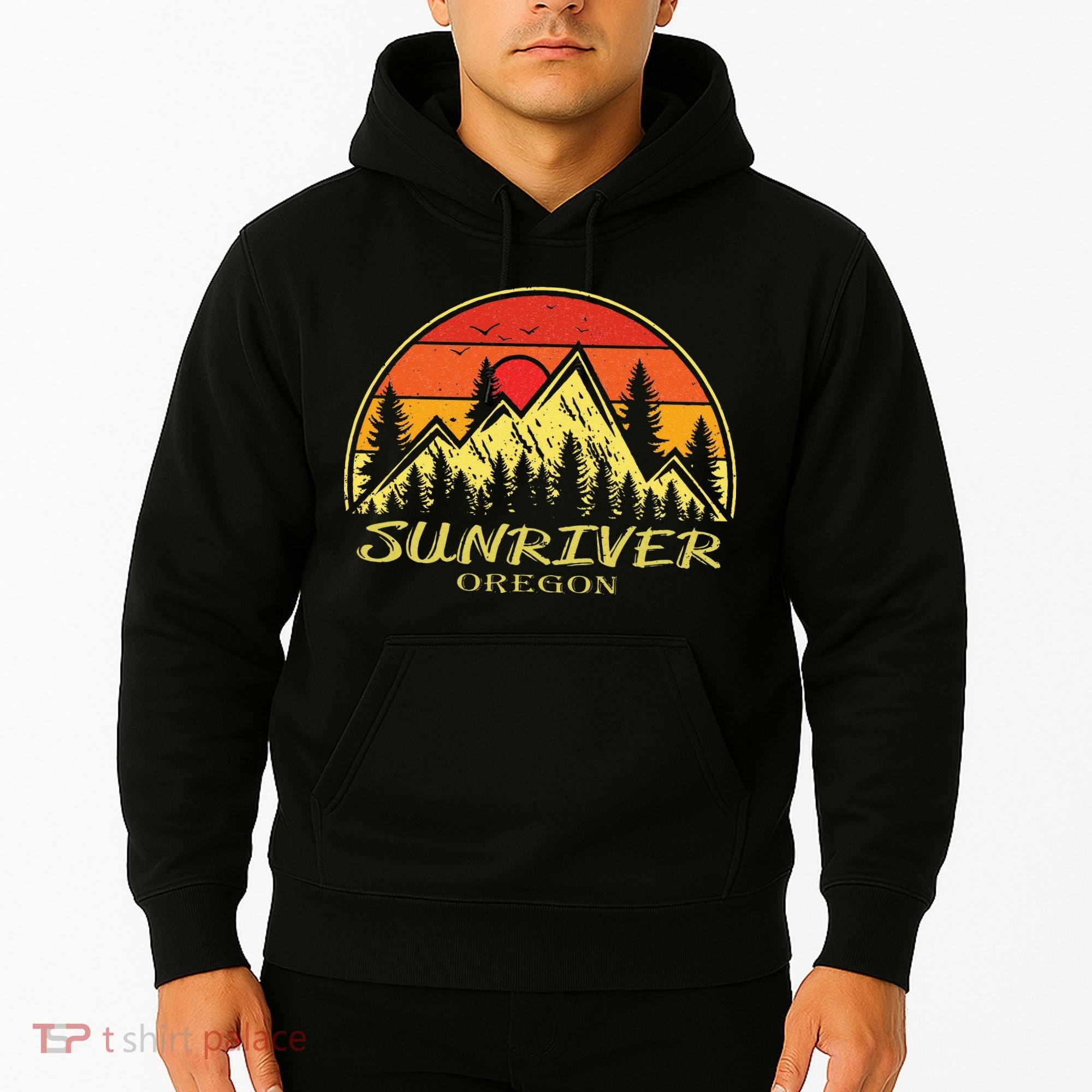 Vintage Sunriver Oregon OR Mountains Hike Hiking Souvenir Hoodie