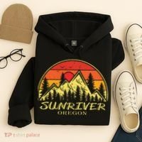 Vintage Sunriver Oregon OR Mountains Hike Hiking Souvenir Hoodie thumb 4