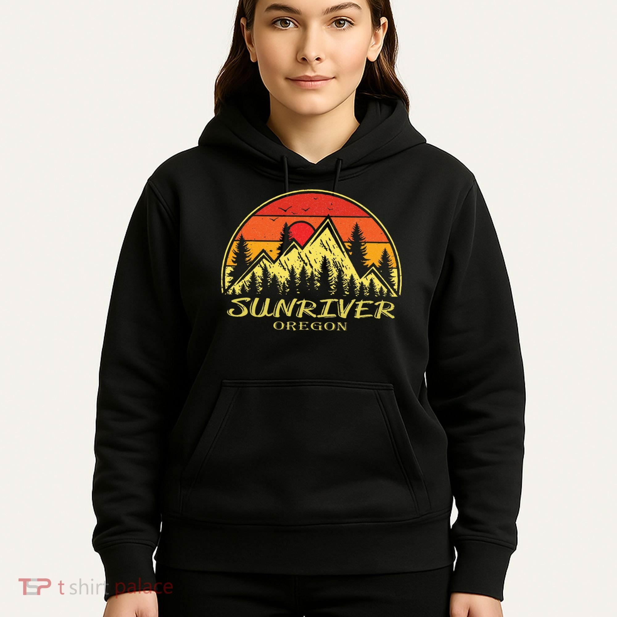 Vintage Sunriver Oregon OR Mountains Hike Hiking Souvenir Hoodie