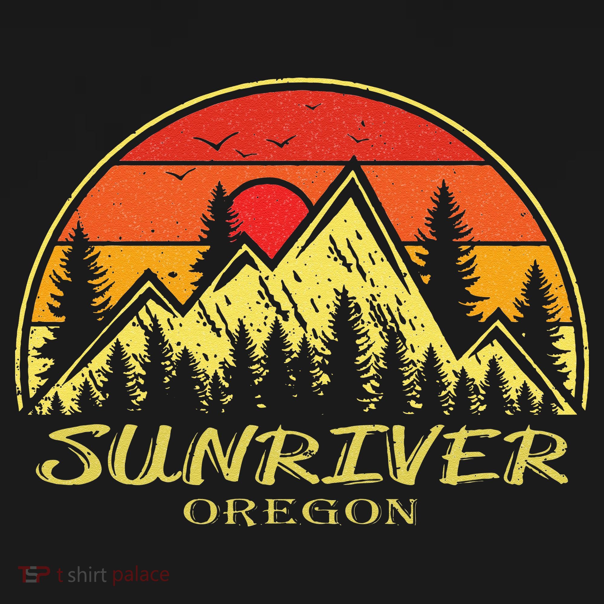 Vintage Sunriver Oregon OR Mountains Hike Hiking Souvenir Hoodie