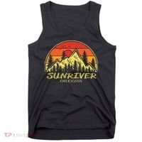 Vintage Sunriver Oregon OR Mountains Hike Hiking Souvenir Tank Top thumb 0