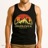 Vintage Sunriver Oregon OR Mountains Hike Hiking Souvenir Tank Top thumb 3