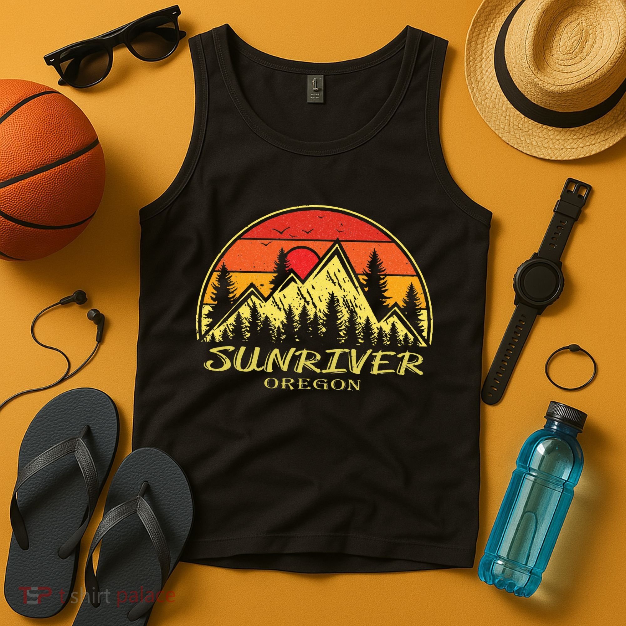 Vintage Sunriver Oregon OR Mountains Hike Hiking Souvenir Tank Top