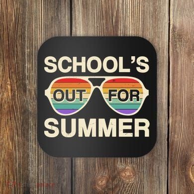 Vintage School's Out For Summer Retro Sunglasses Coaster