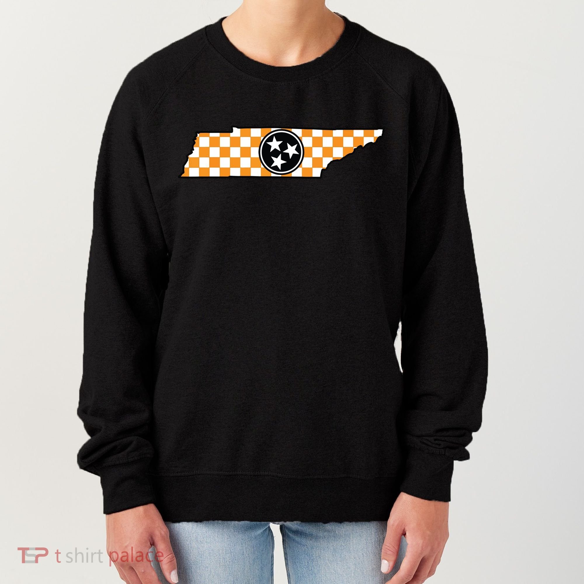 Volunteer State Orangewhite Checkerboard Tristar Tennessee Women's Sweatshirt