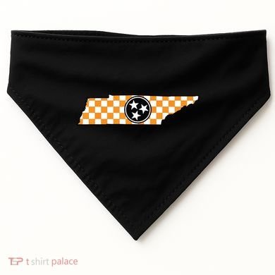 Volunteer State Orangewhite Checkerboard Tristar Tennessee USA-Made Doggie Bandana