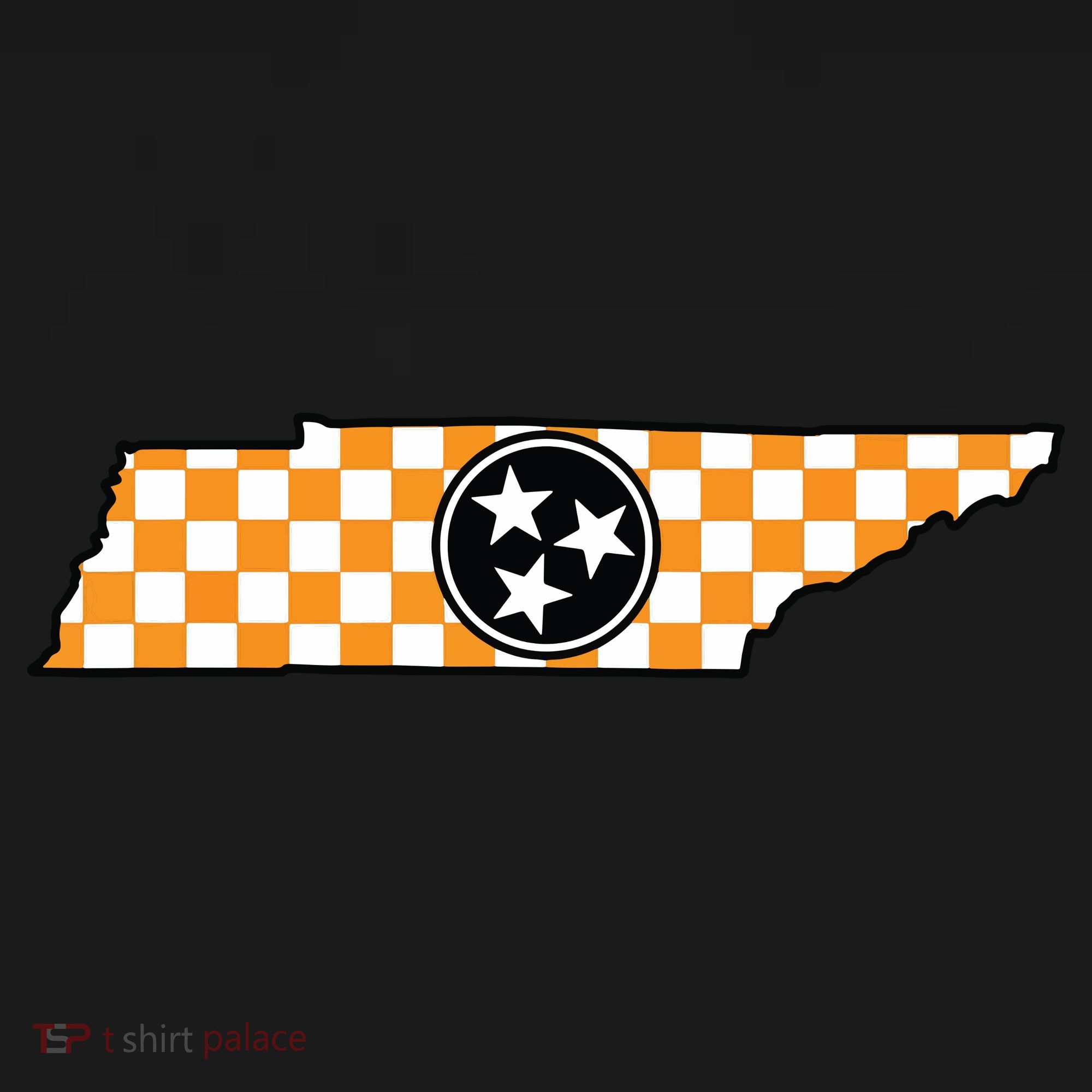Volunteer State Orangewhite Checkerboard Tristar Tennessee Tall T-Shirt