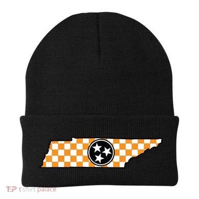 Volunteer State Orangewhite Checkerboard Tristar Tennessee Beanie
