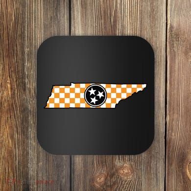Volunteer State Orangewhite Checkerboard Tristar Tennessee Coaster