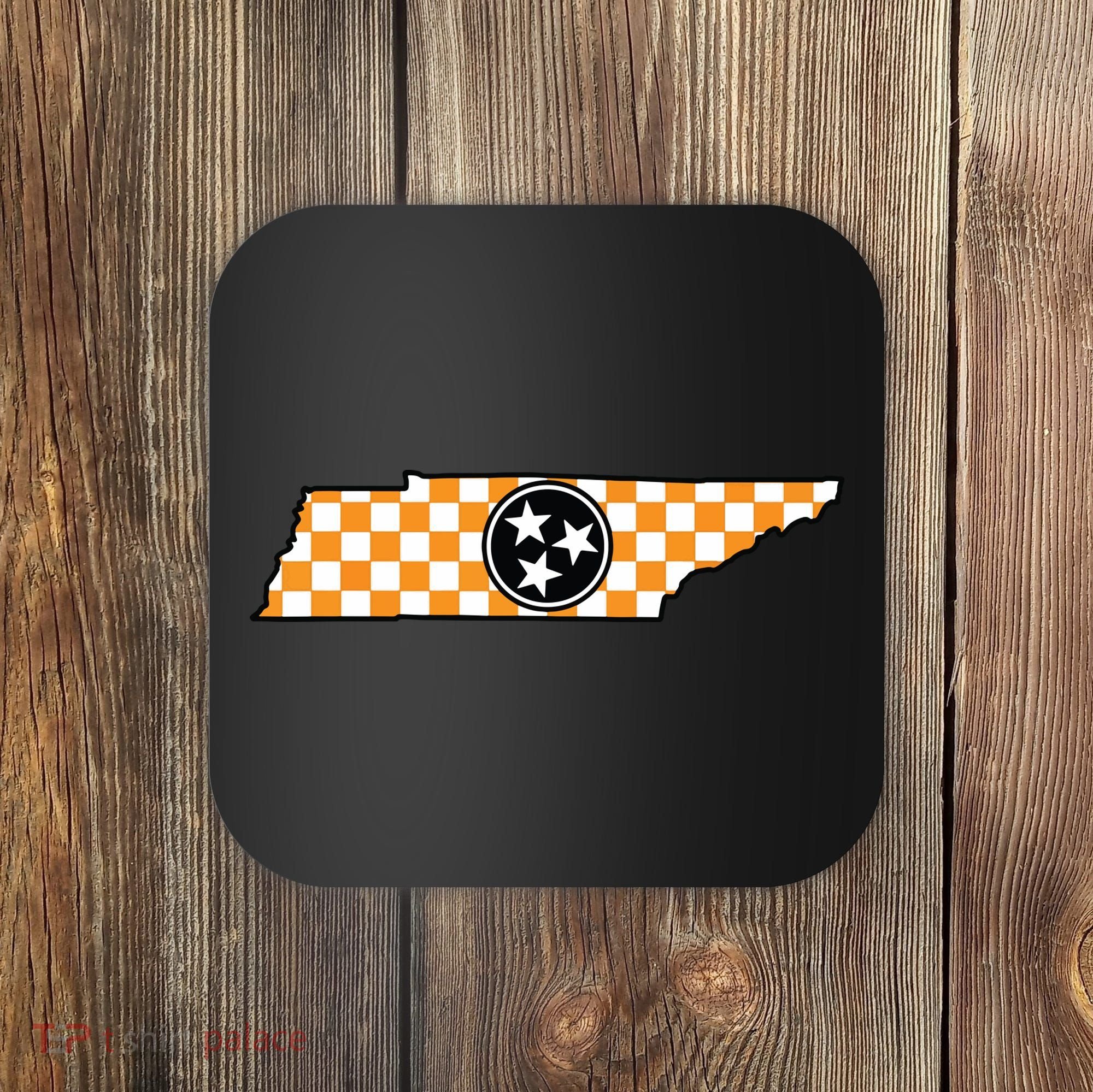Volunteer State Orangewhite Checkerboard Tristar Tennessee Coaster