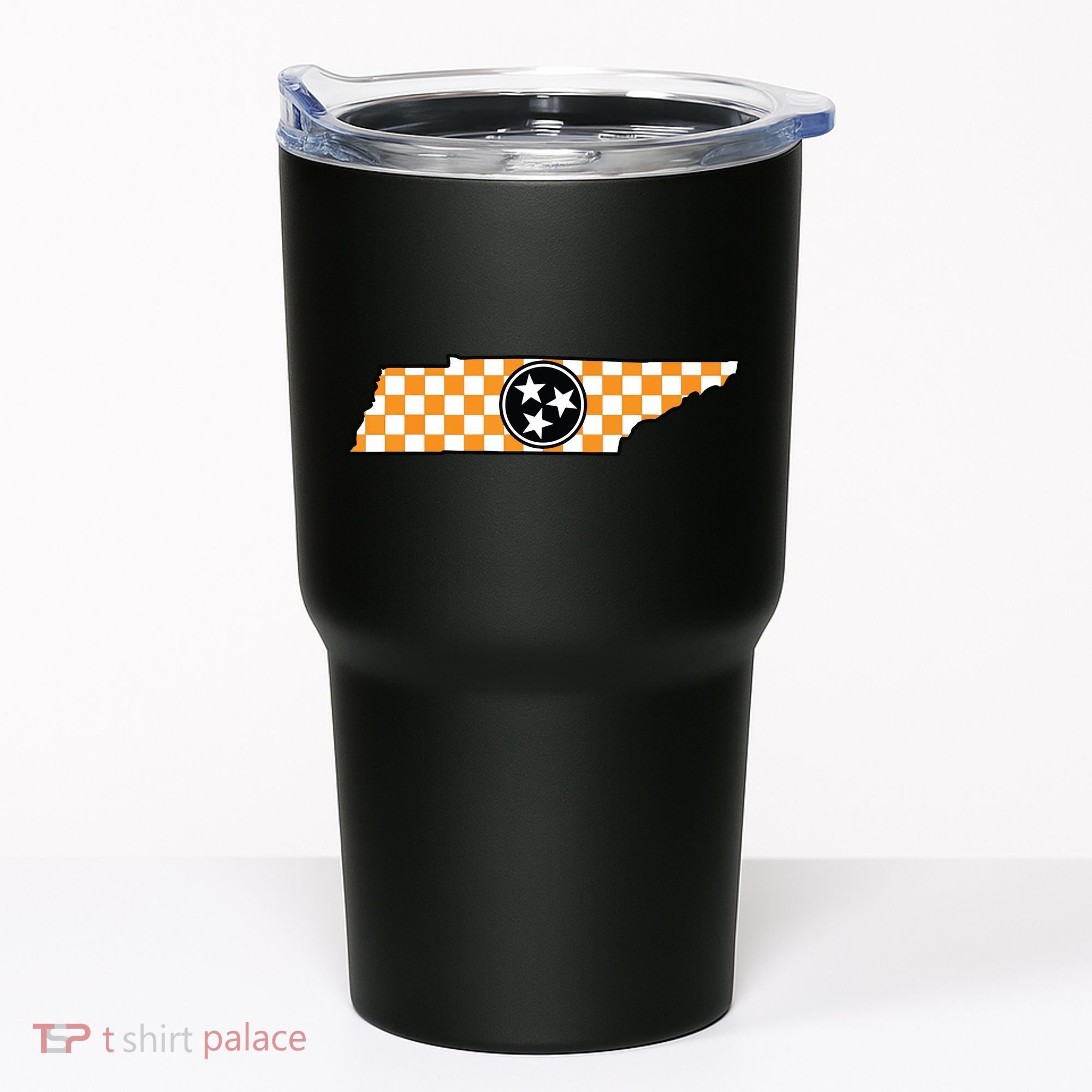 Volunteer State Orangewhite Checkerboard Tristar Tennessee Tumbler