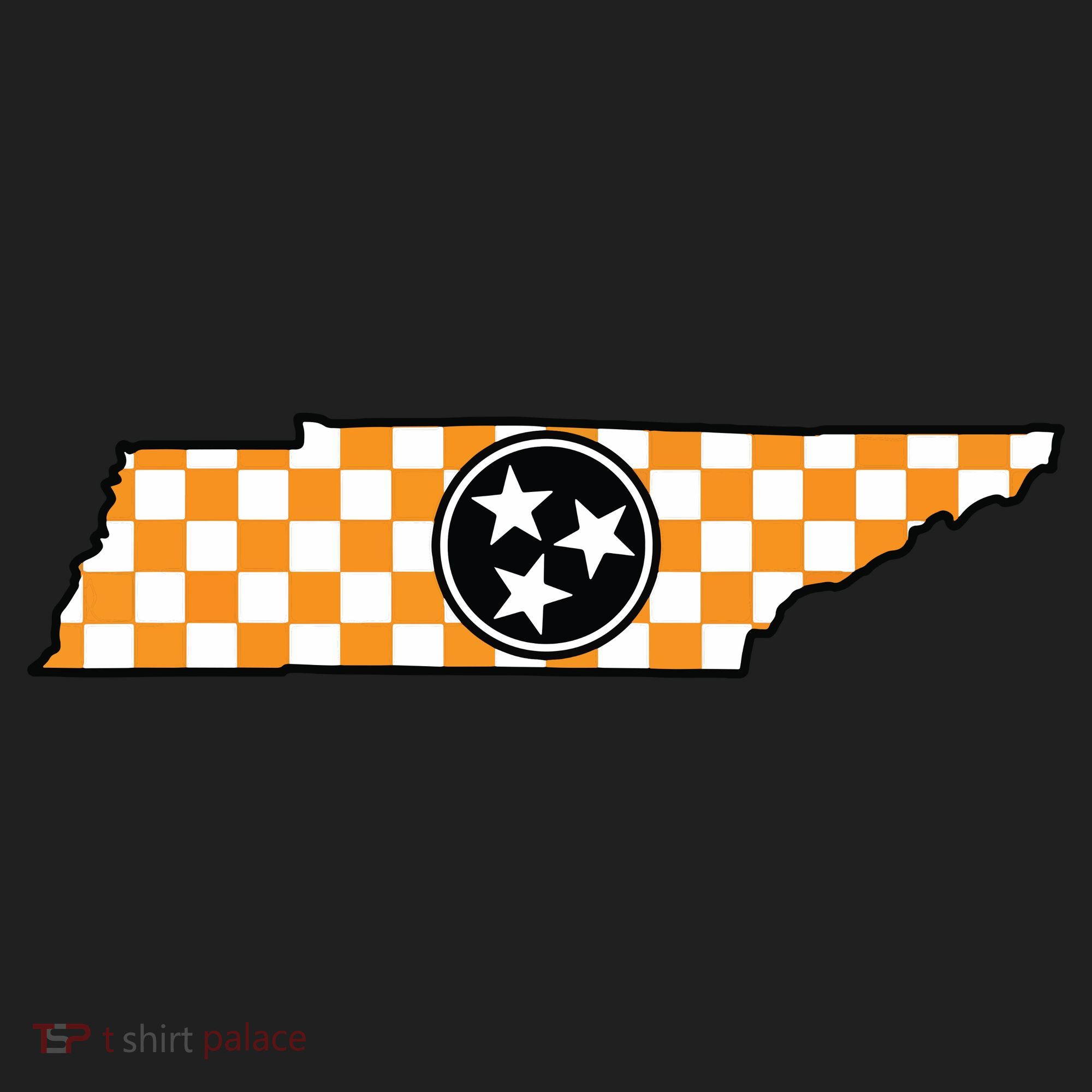 Volunteer State Orangewhite Checkerboard Tristar Tennessee Tumbler