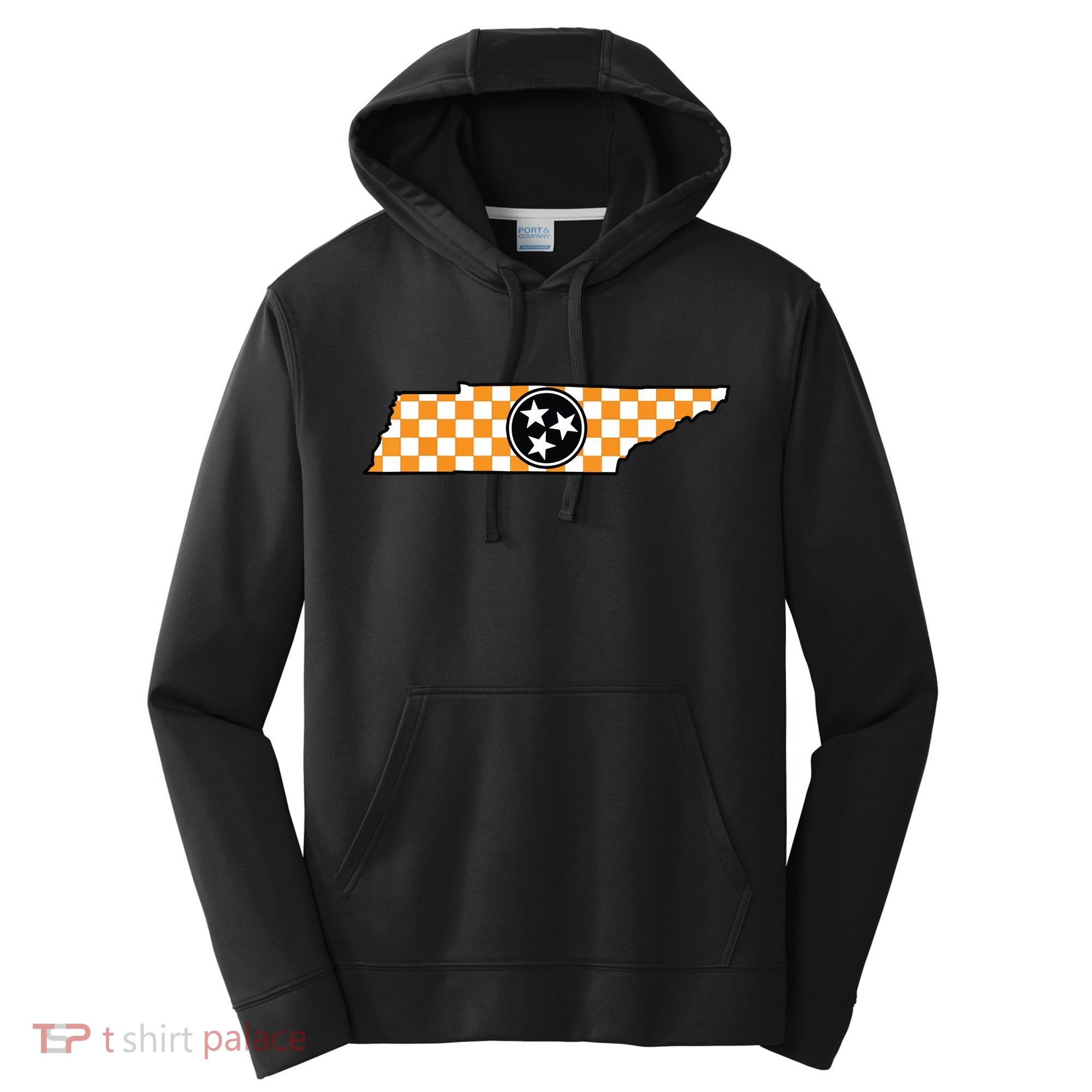 Volunteer State Orangewhite Checkerboard Tristar Tennessee Performance Fleece Hoodie