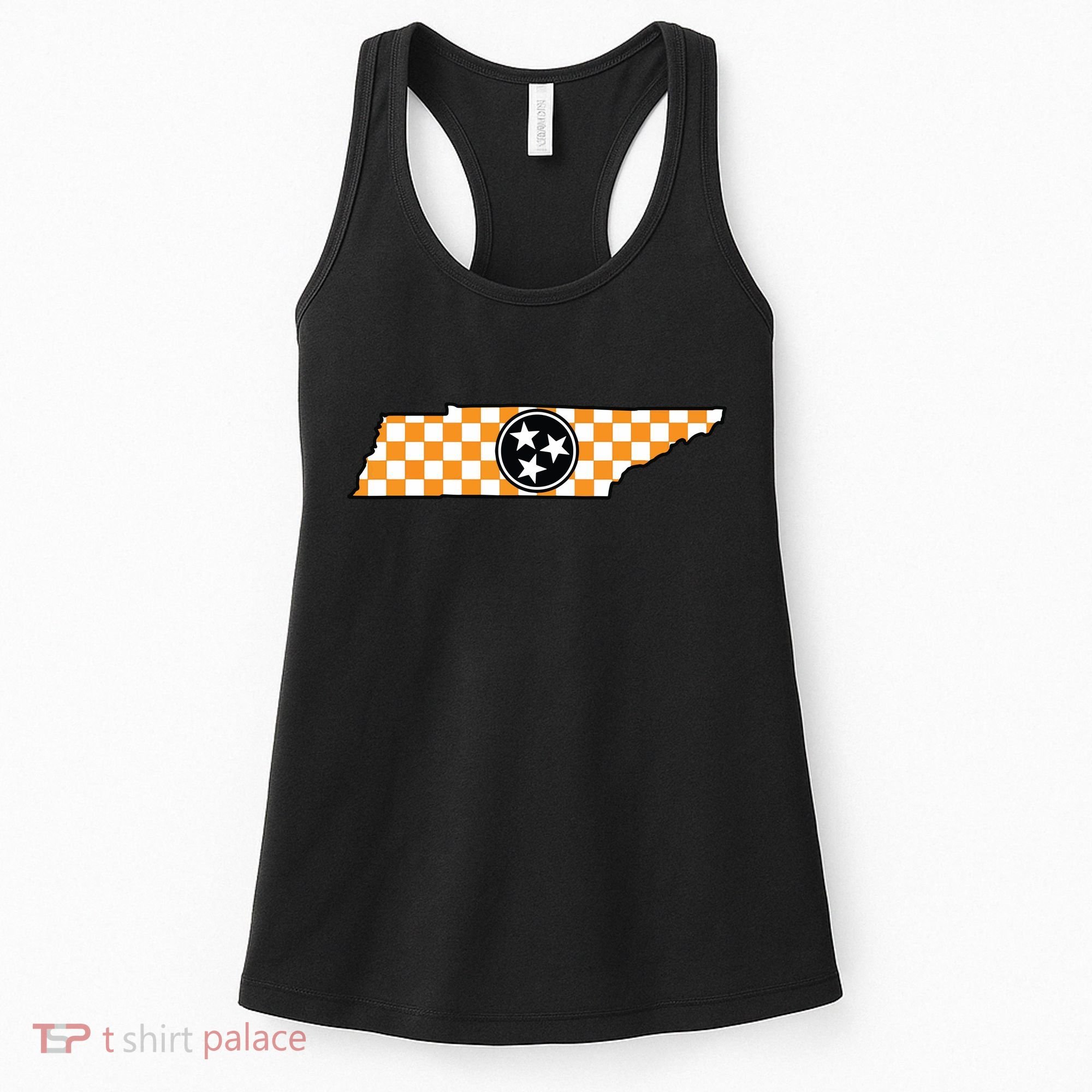 Volunteer State Orangewhite Checkerboard Tristar Tennessee Women's Tank Top