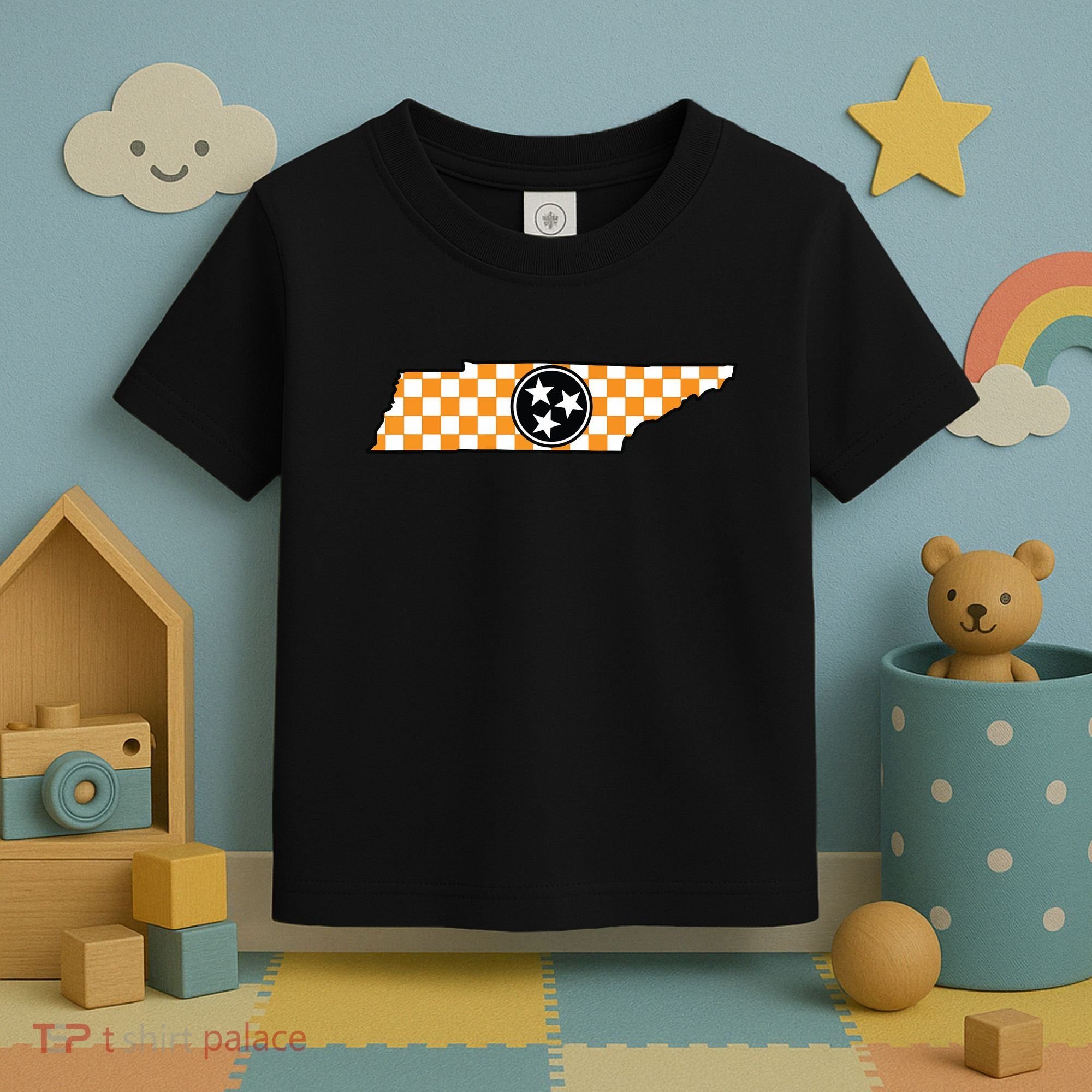 Volunteer State Orangewhite Checkerboard Tristar Tennessee Toddler T-Shirt