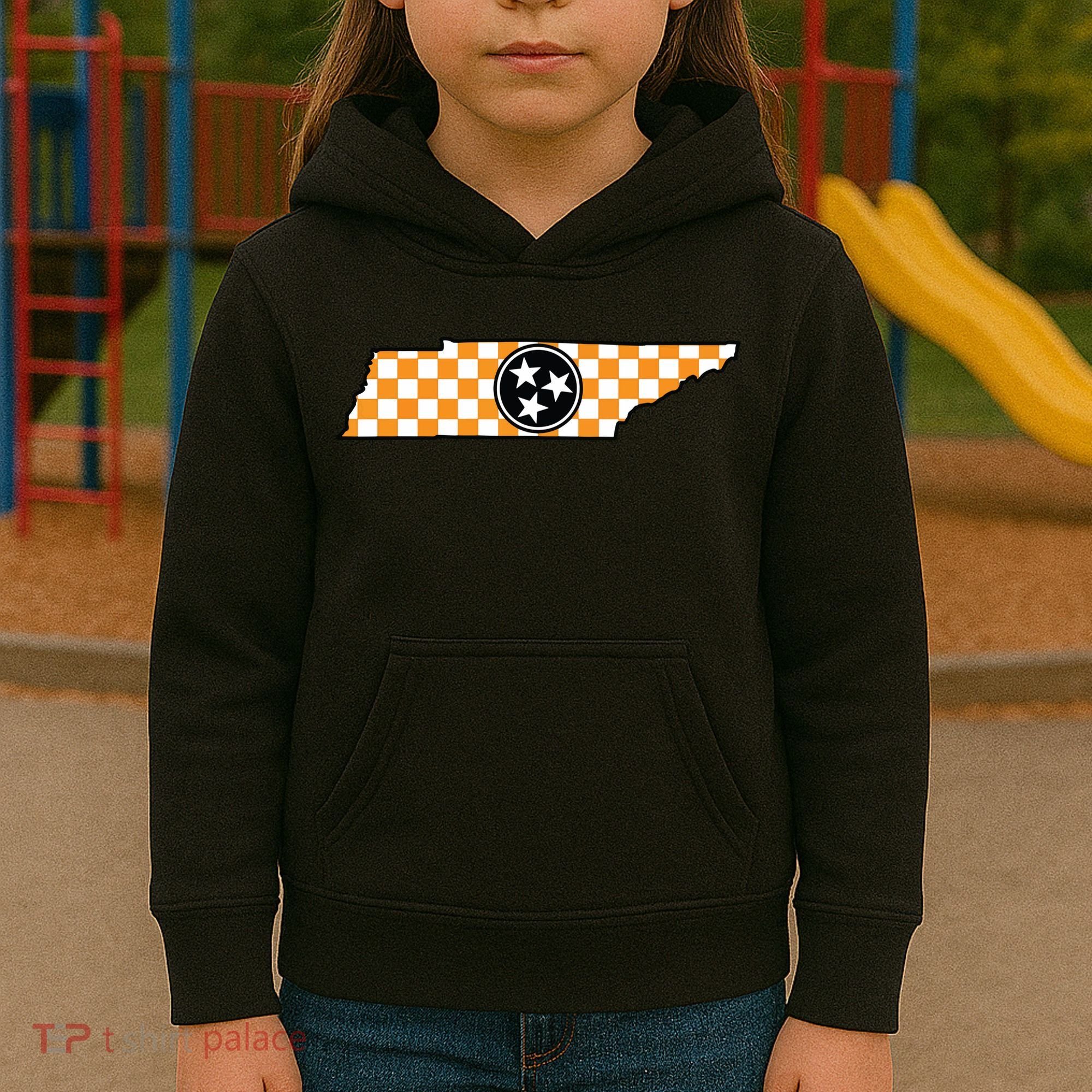 Volunteer State Orangewhite Checkerboard Tristar Tennessee Kids Hoodie
