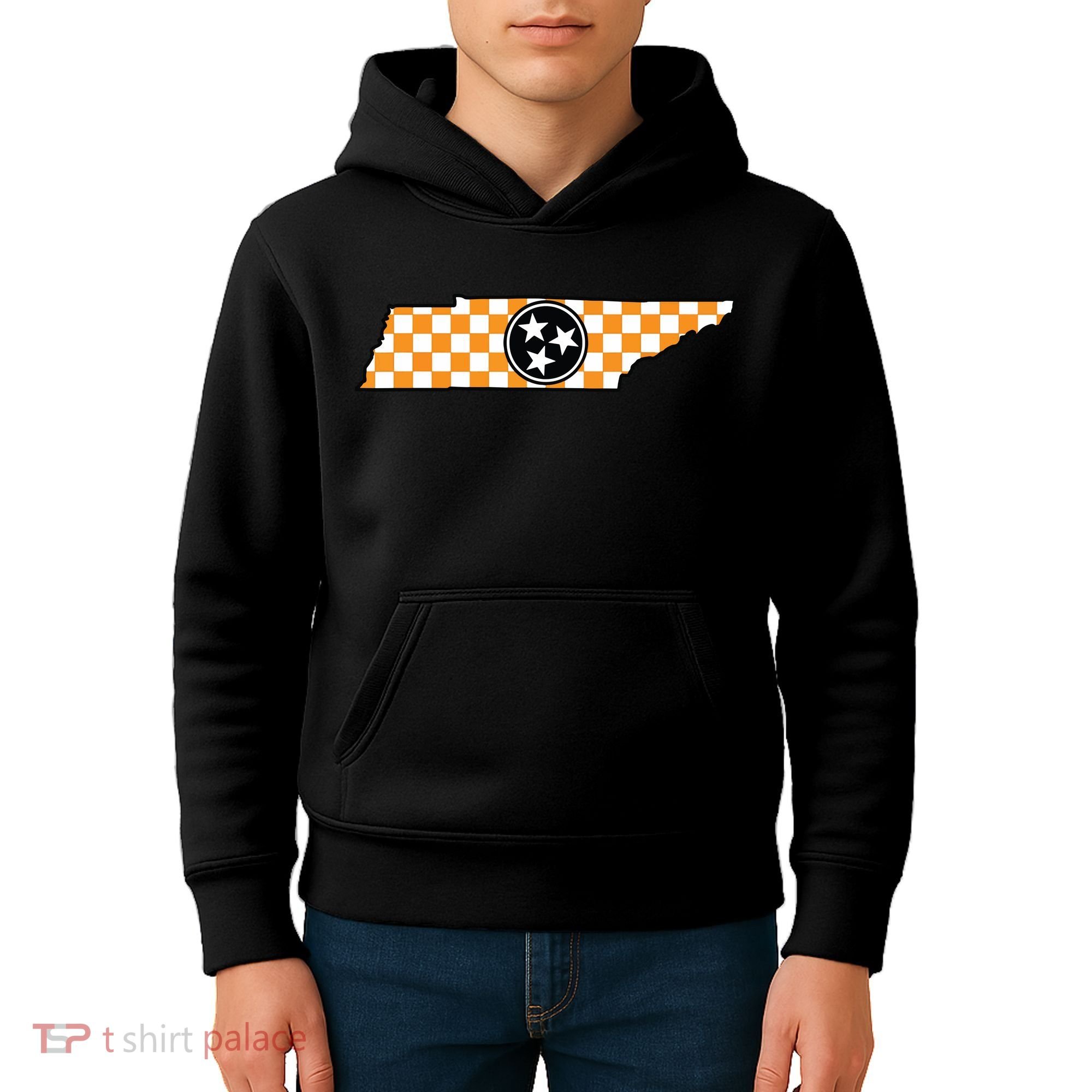 Volunteer State Orangewhite Checkerboard Tristar Tennessee Kids Hoodie