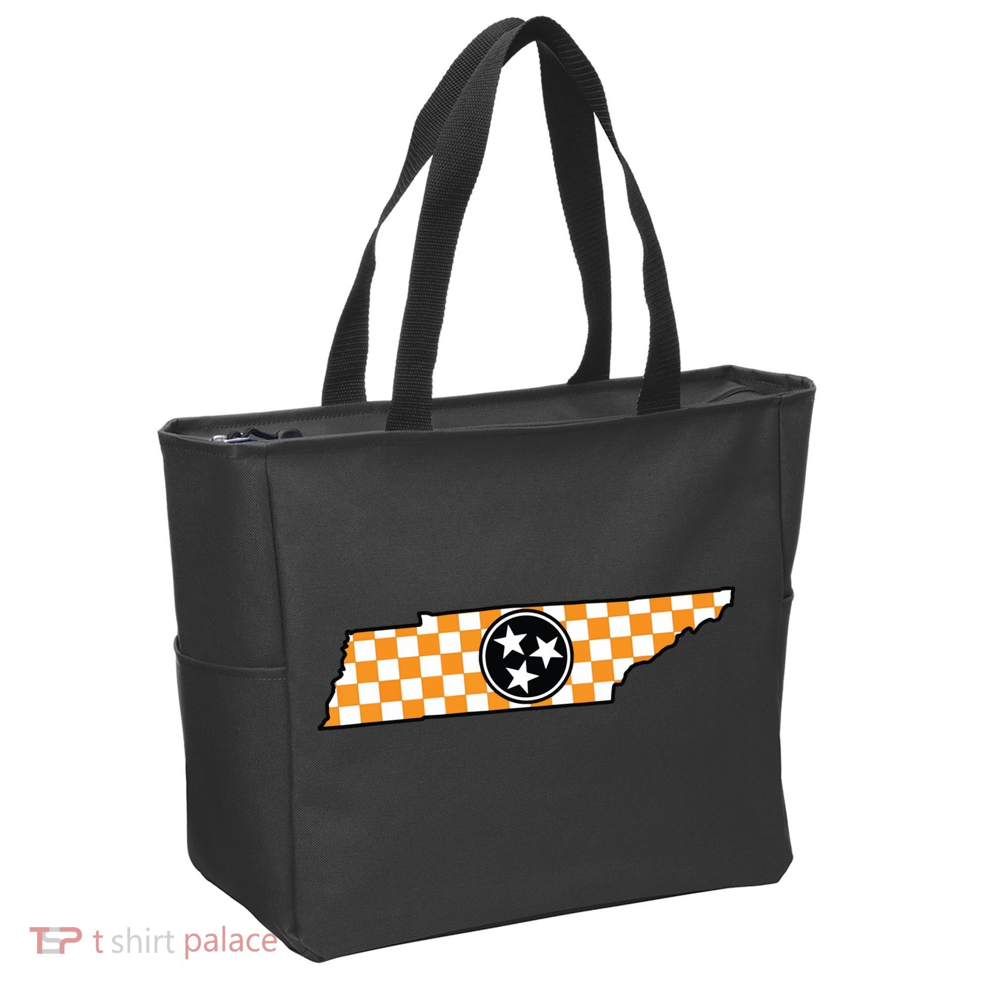 Volunteer State Orangewhite Checkerboard Tristar Tennessee Tote Bag