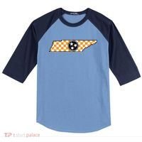 Volunteer State Orangewhite Checkerboard Tristar Tennessee Raglan Baseball Sleeve Shirt thumb 0