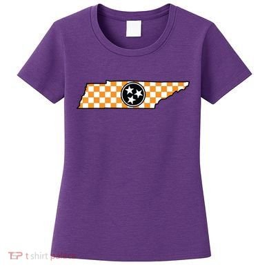 Volunteer State Orangewhite Checkerboard Tristar Tennessee Women's T-Shirt