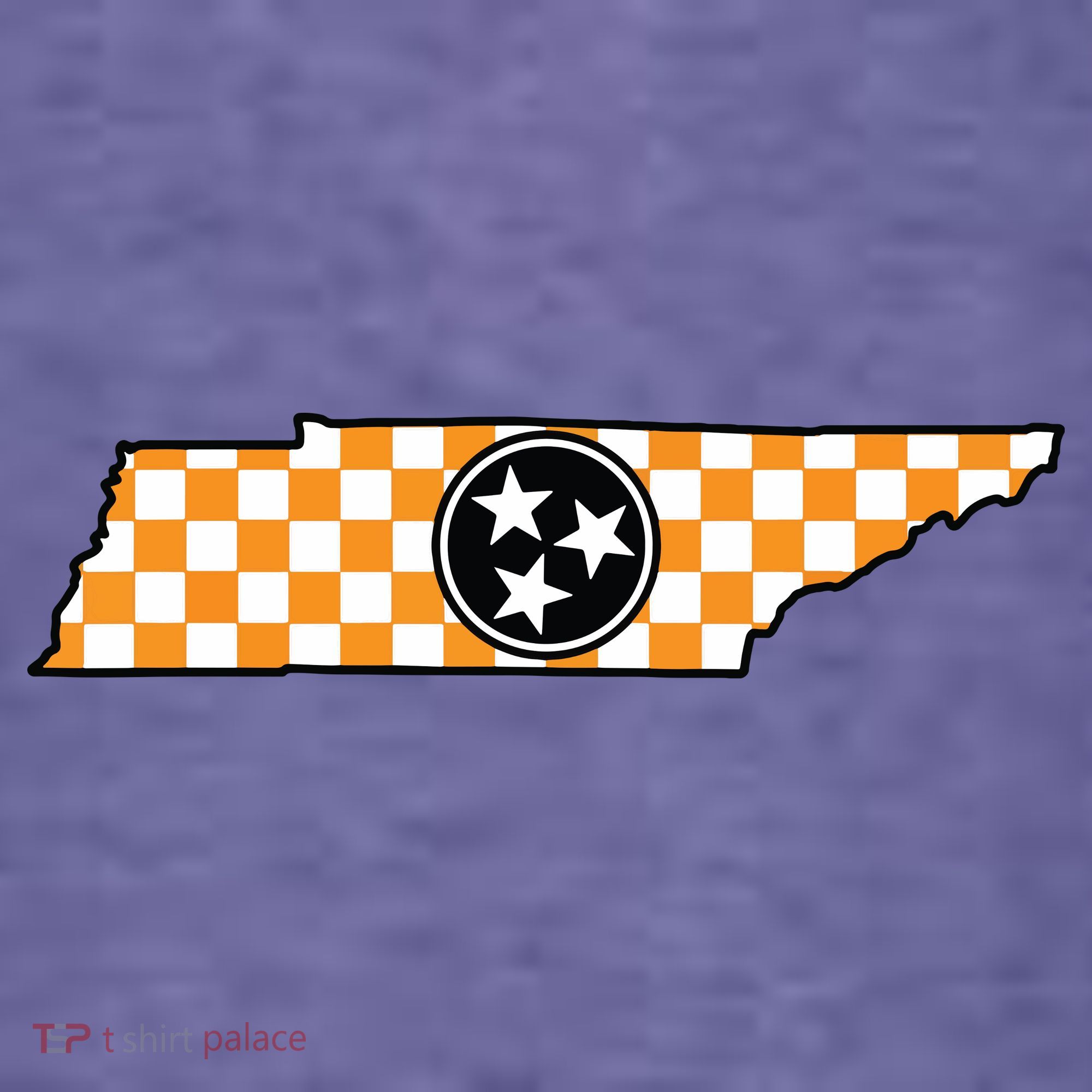 Volunteer State Orangewhite Checkerboard Tristar Tennessee Women's V-Neck T-Shirt