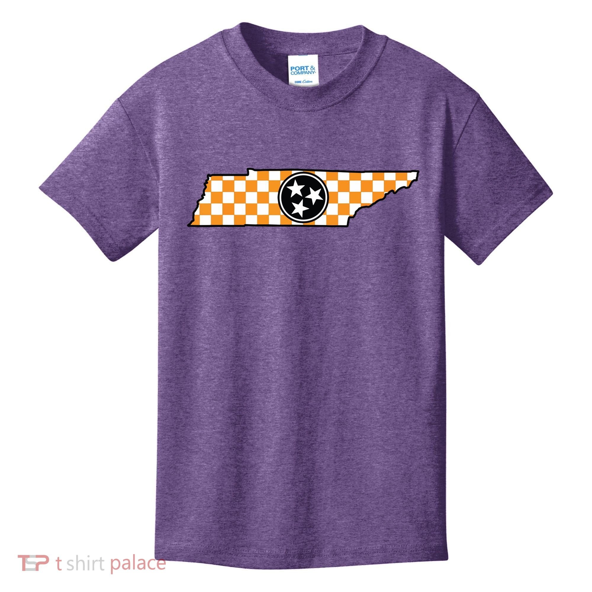 Volunteer State Orangewhite Checkerboard Tristar Tennessee Kids T-Shirt