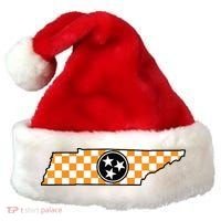 Volunteer State Orangewhite Checkerboard Tristar Tennessee Santa Hat thumb 0