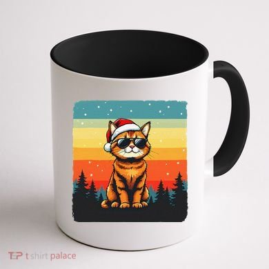 Vintage Style Orange Tabby Cat Friendly Wearing Sunglasses Coffee Mug back