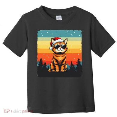 Vintage Style Orange Tabby Cat Friendly Wearing Sunglasses Toddler T-Shirt